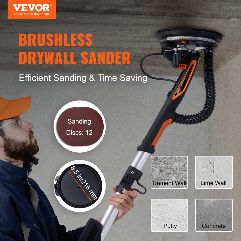 Vevor Drywall Sander 800W Brushless Motor 1000-2300RPM Variable Speed New