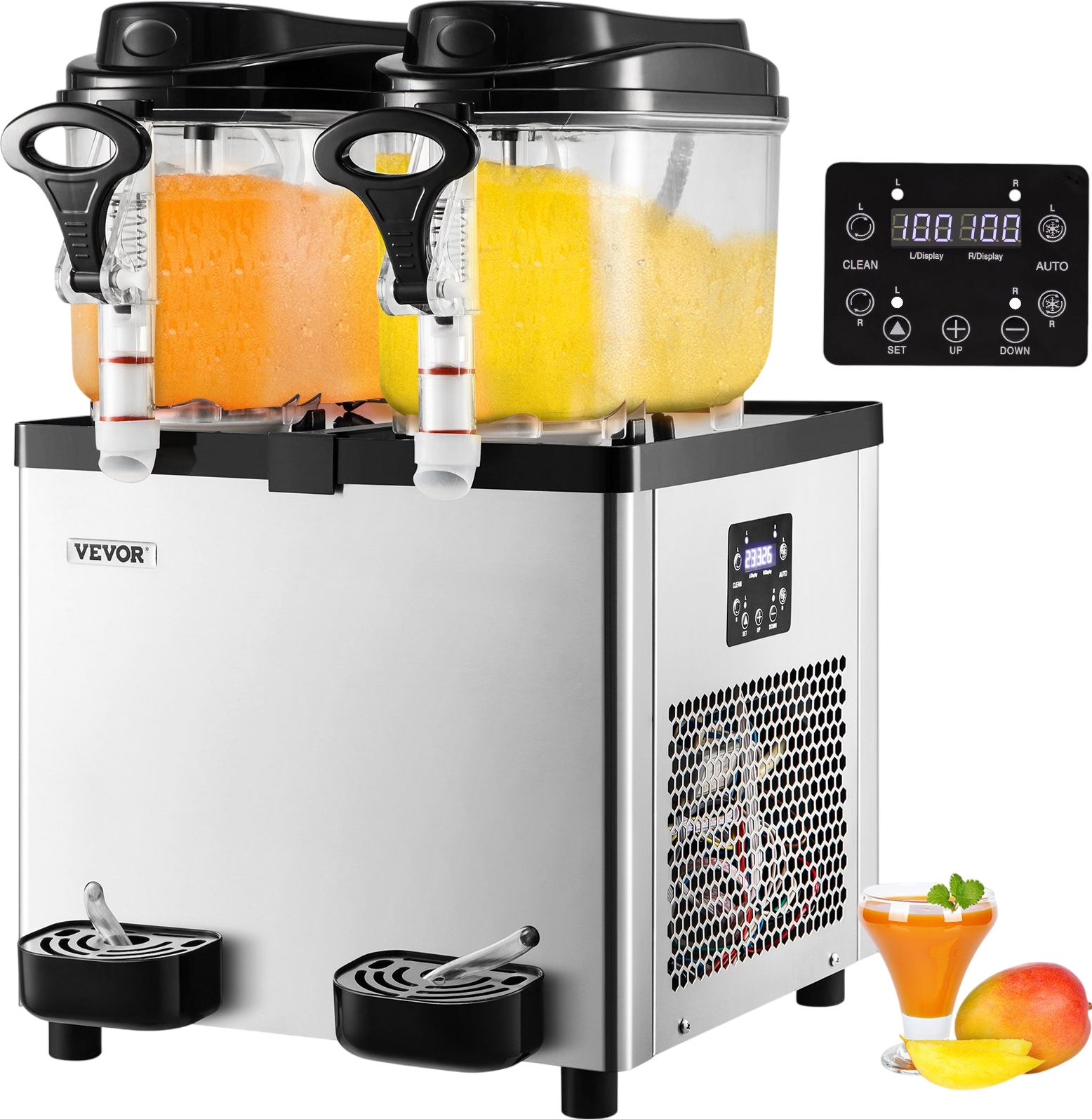 Vevor Slushy Machine 3.2 Gal 700W Dual Tank Stainless Steel Frozen Drink Maker for Commercial Use New