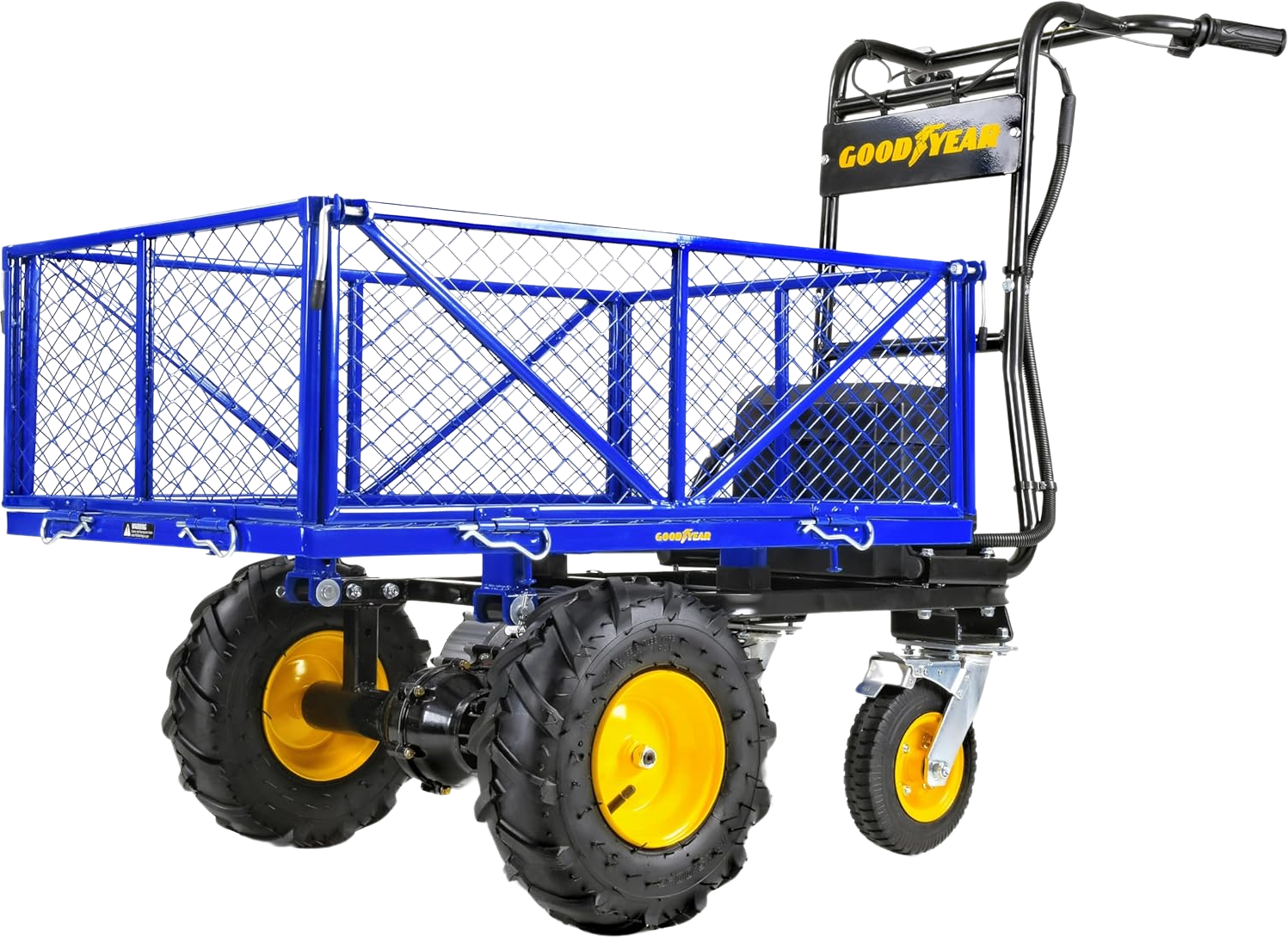 Goodyear GUO104 Utility Cart Electric Power Wagon Wheelbarrow 48V 2Ah 500W Brushless Motor Max Working Load 660 lbs Hauling Capacity 1000 lbs New