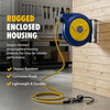 Goodyear Retractable Air Hose Reel, 3/8" × 50 FT, 300 PSI Hybrid Polymer Hose, Spring-Driven Automatic Rewind, Leak-Proof Swivel, Wall & Ceiling Mountable
