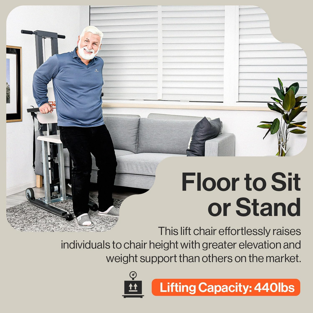 Super Handy GUT168 Electric Floor Lift 500 lbs Capacity Standing Aid Portable Foldable Magnetic Remote New