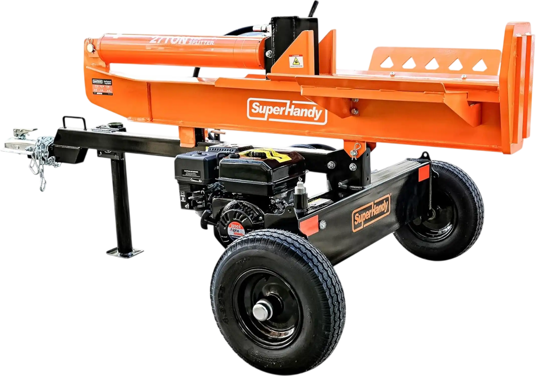 Super Handy GUT199 Log Splitter 27 Ton Full Beam Vertical/Horizontal 223cc Gas Towable New