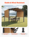 Vevor Outdoor Retractable Pergola 10' x 10' with Arched Top and Waterproof Canopy New
