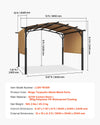 Vevor Outdoor Retractable Pergola 12' x 10' with Arched Top and Waterproof Canopy New