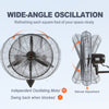 Vevor Wall-Mount Misting Fan 30" 3-Speed 9500 CFM Waterproof Oscillating Industrial Wall Fan New