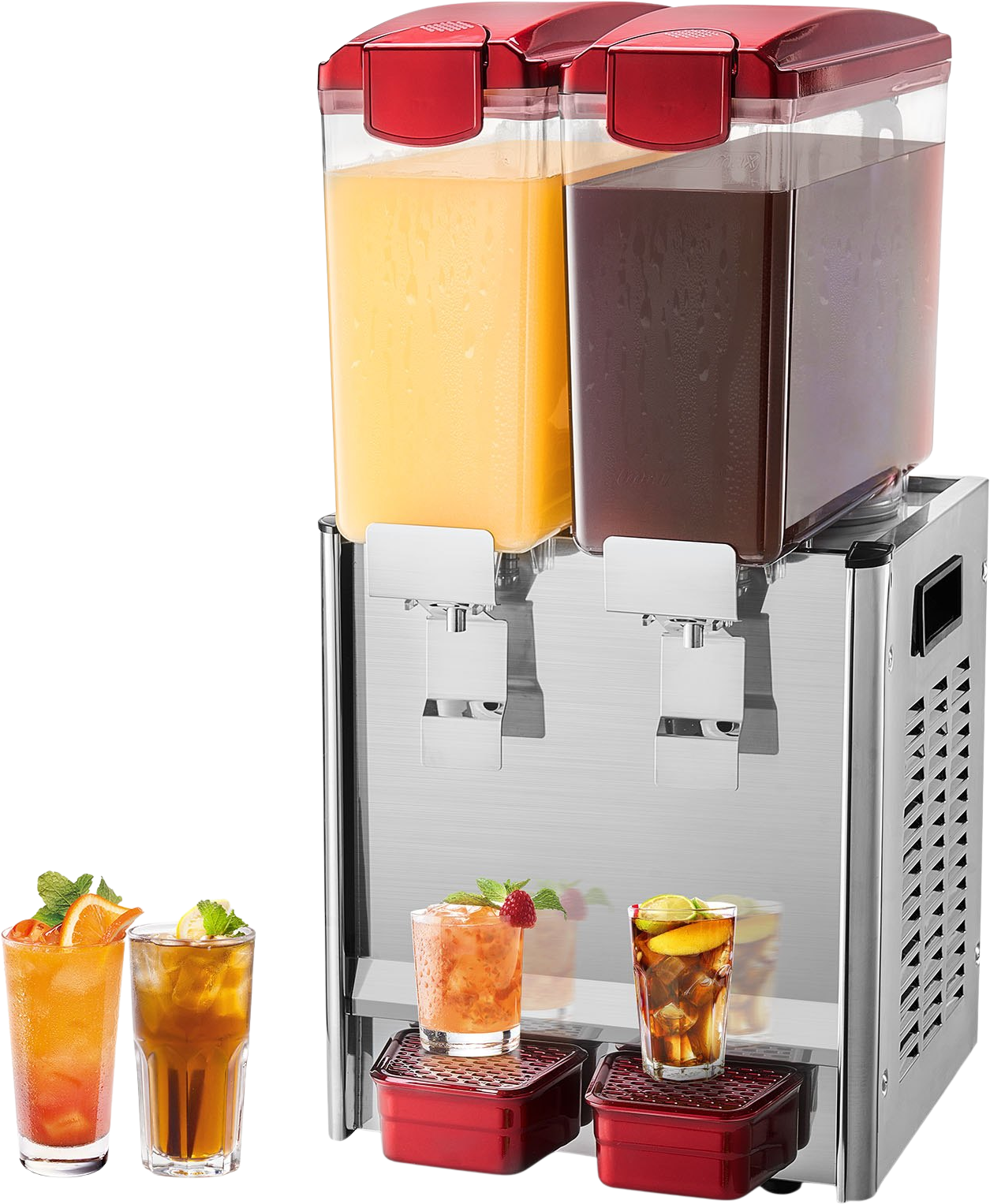 Vevor Beverage Dispenser 10.5 Qt 2 Tank Commercial Cold Juice Machine 260W Stainless Steel New