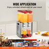 Vevor Beverage Dispenser 10.5 Qt 2 Tank Commercial Cold Juice Machine 260W Stainless Steel New