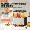 Vevor Beverage Dispenser 12.7 Qt 3 Tank Commercial Stainless Steel Cold Juice Dispenser 360W Wide Spout New