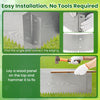 Galvanized metal landscape edging installation showing interlocking panels, no tools needed for custom garden shapes.