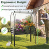 Galvanized raised garden bed with greenhouse cover, 32" height, ideal for growing vegetables and flowers while reducing.