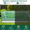 Galvanized raised garden bed with weather-resistant PE grid cover, providing UV protection and frost-proof features for.