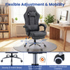 Gaming chair with adjustable height, headrest, and lumbar support for ergonomic comfort during long gaming sessions.