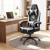 Gaming chair featuring a sleek black design with padded armrests and a reclining backrest for customizable comfort.
