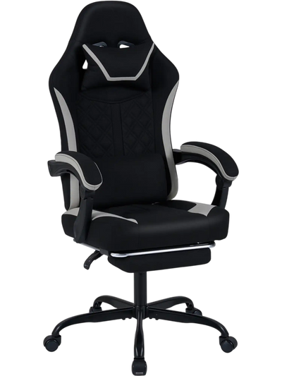 Costway Height Adjustable Gaming Computer Chair Headrest Footrest 360° Swivel Seat 22039748 New