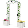 Garden arbor with raised beds, made of durable fir wood, perfect for planting vegetables and climbing vines.