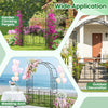 Garden arbor with gate in black, featuring crossbars and stakes, ideal for climbing plants and outdoor wedding.
