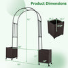 Garden arch trellis with two self-watering planter boxes, black, 91" tall, ideal for climbing plants in outdoor spaces.