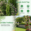 Garden arch trellis with 2 side trellises and planter boxes, ideal for climbing plants and outdoor party decorations.