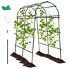 Large 7.5 feet garden arch trellis with PE coated metal structure, ideal for climbing plants, featuring anti-rust.