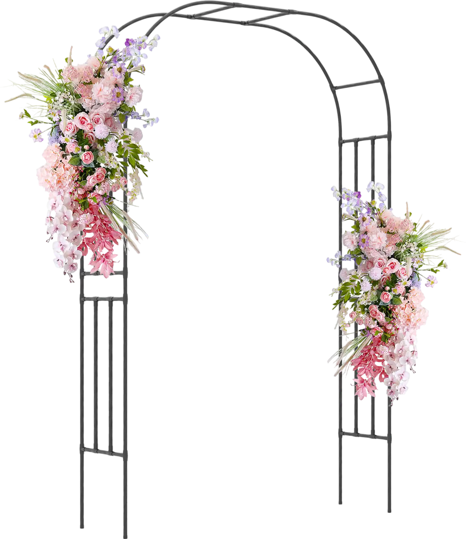 Costway Outdoor Metal Garden Arch Trellis for Climbing Plants Flowers 76591284 New