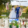 Outdoor metal garden arch trellis with floral decorations, perfect for weddings and climbing plants in gardens or.