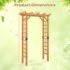 Wooden garden arch trellis measuring 7 feet, made of durable fir wood, ideal for climbing plants and outdoor decor.