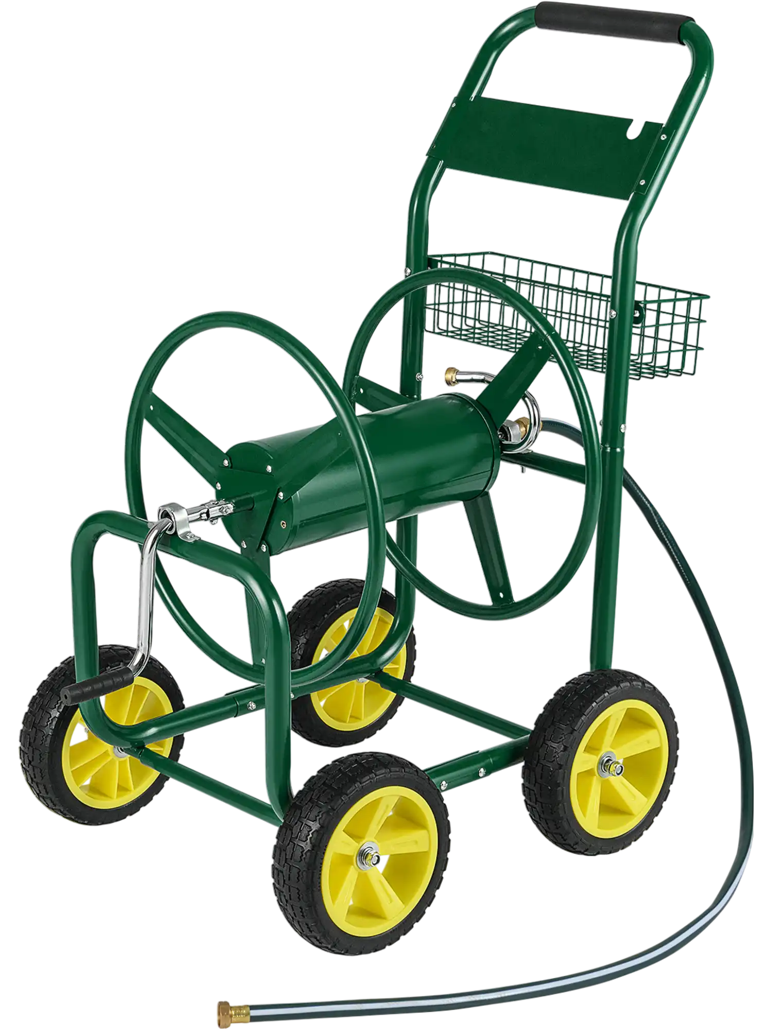 Costway Garden Hose Reel Cart Metal 4-Wheel Storage Basket 70410140 New