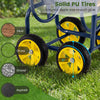 Solid PU tires of the heavy-duty metal garden hose reel cart ensure smooth gliding on various surfaces for easy.