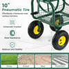 10-inch pneumatic tire of the green garden hose reel cart, designed for stability and maneuverability on various.