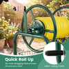 Garden Hose Reel Cart with 300 ft capacity, featuring a labor-saving crank and foam-padded handle for easy maneuvering.