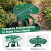 Garden rolling workseat with 360° swivel seat, adjustable height, and durable green frame for gardening tasks.
