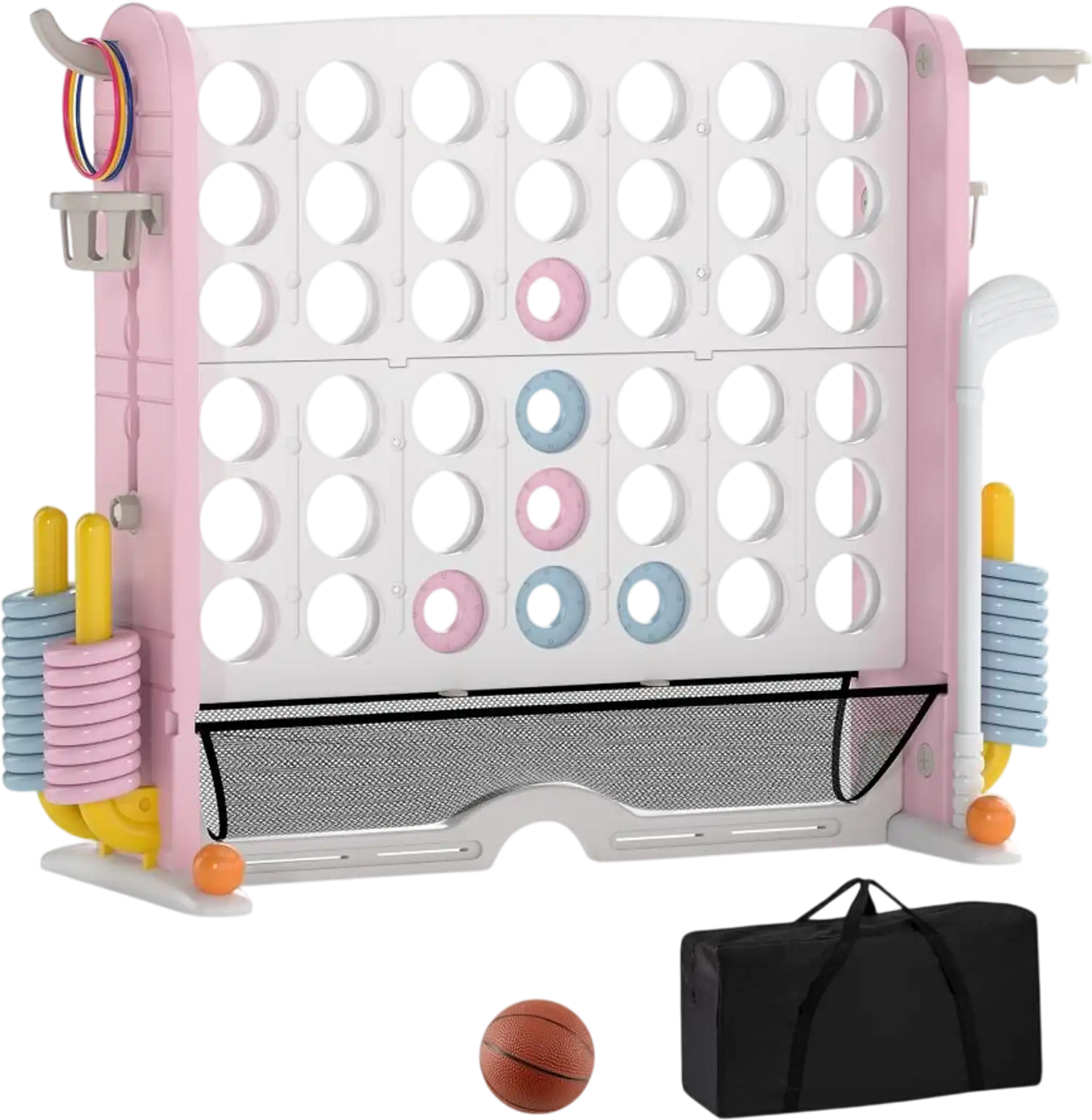 Costway Giant 4-in-a-Row Jumbo 4-to-Score Game Set w/ Storage Bag 68843859 New