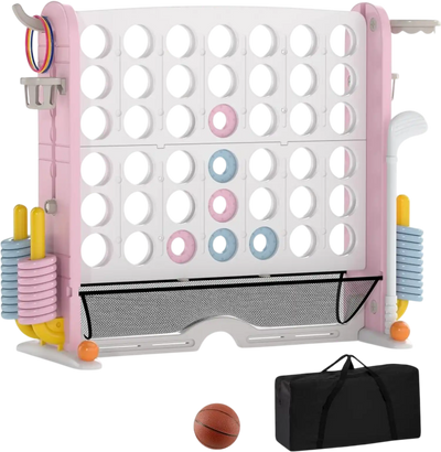 Costway Giant 4-in-a-Row Jumbo 4-to-Score Game Set w/ Storage Bag 68843859 New