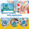 Giant 4-to-Score game set in blue with whale design, includes rings and cup holders for beach, backyard, or indoor fun.