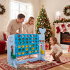 Giant 4-to-Score game set in blue with family playing, featuring multiple games and child-friendly whale design for.
