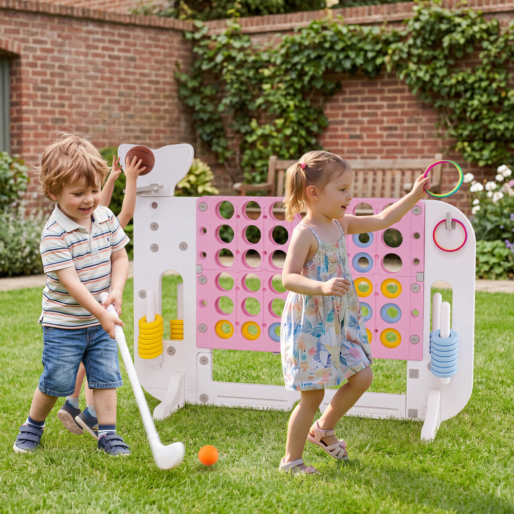 Giant 4-to-Score Game Set Jumbo Connect Four Game with Ring-toss-Pink - Gallery View 1 of 10