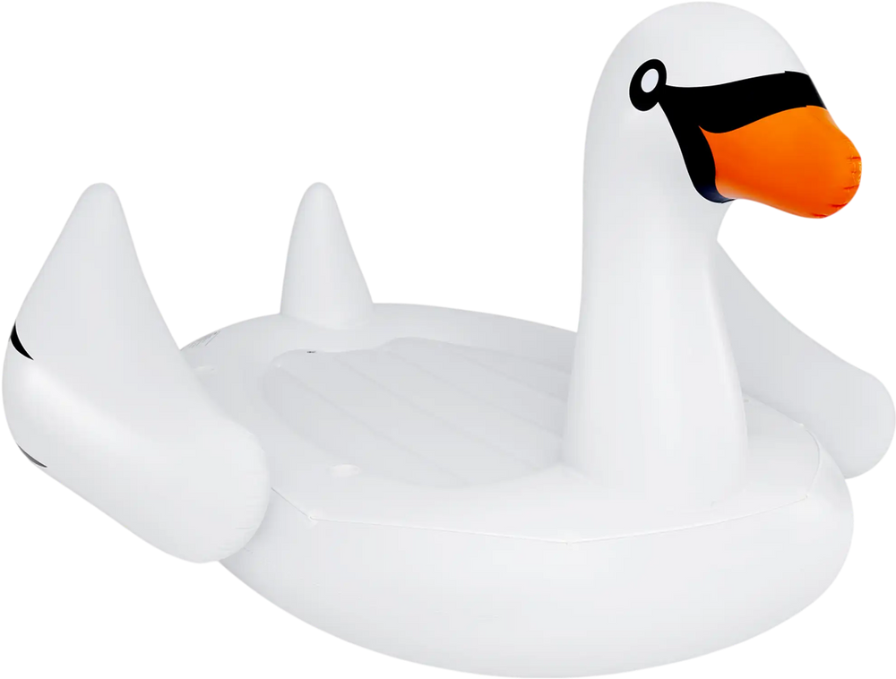 Giant Inflatable Swan Floating Island 4-Person Pool Float with 4 Cups Holders