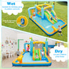 Giant inflatable water slide for kids with dual slides, splash pool, and safety features, ideal for outdoor fun.