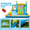Inflatable water slide for kids with dual slides, water cannon, and splash pool, perfect for outdoor parties.