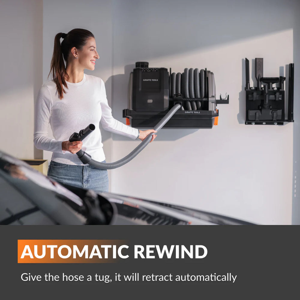 Giraffe Tools Grandstorm Retractable Vacuum Cleaner with 30' Hose 4.5 Gal. Dustbin New