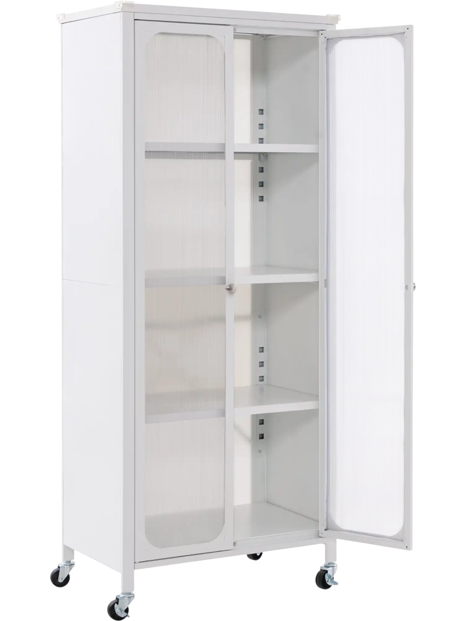 Costway Storage Cabinet with Wheels Adjustable Shelves 26914853 New