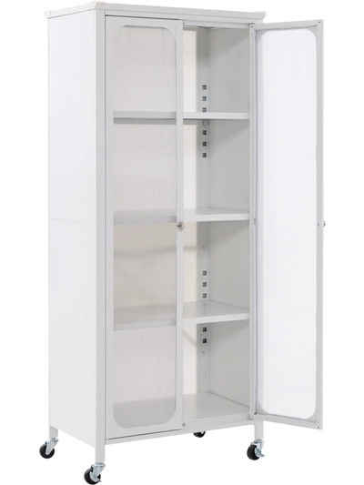 Costway Storage Cabinet with Wheels Adjustable Shelves 26914853 New