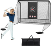 Golf Practice Hitting Net Golf Cage with Dual Side Barriers Target Cloth Metal Frame