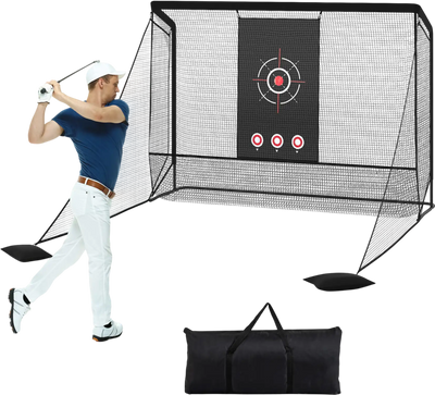 Costway Golf Practice Hitting Net Cage w/ Side Barriers Target Cloth Metal Frame 86302845 New
