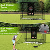 Golf practice hitting net with dual side barriers, featuring a spacious target net and ball collection zone for easy.