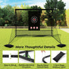 Golf practice hitting net with reinforced metal frame, spacious target net, and detachable side barriers for enhanced.