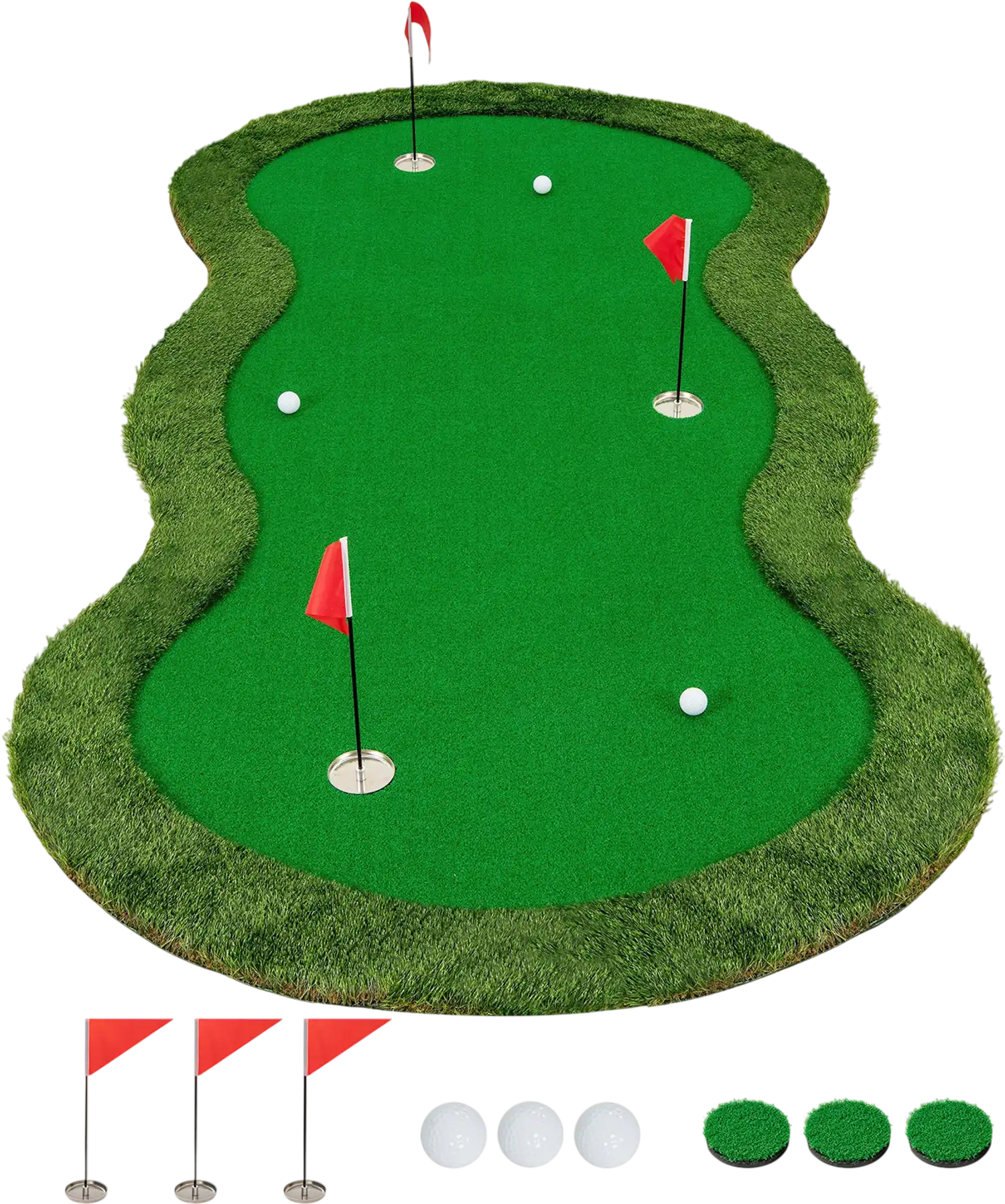 Costway 5' x 10' Golf Practice Putting Green Mat w/ 3 Holes & Balls 274896135 New