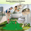 5 x 10 feet golf practice putting green mat with 3 holes, ideal for indoor or outdoor use in home, office, or backyard.