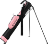 Lightweight pink golf stand bag with sturdy support legs, 2-way top divider, and adjustable shoulder strap for easy.