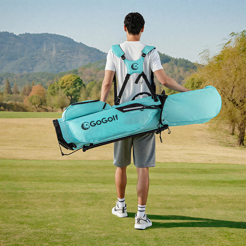 Golf Stand Bag Lightweight Golf Bag with 8 Way Top Dividers and 5 Zippered Pockets-Blue - Gallery View 1 of 9